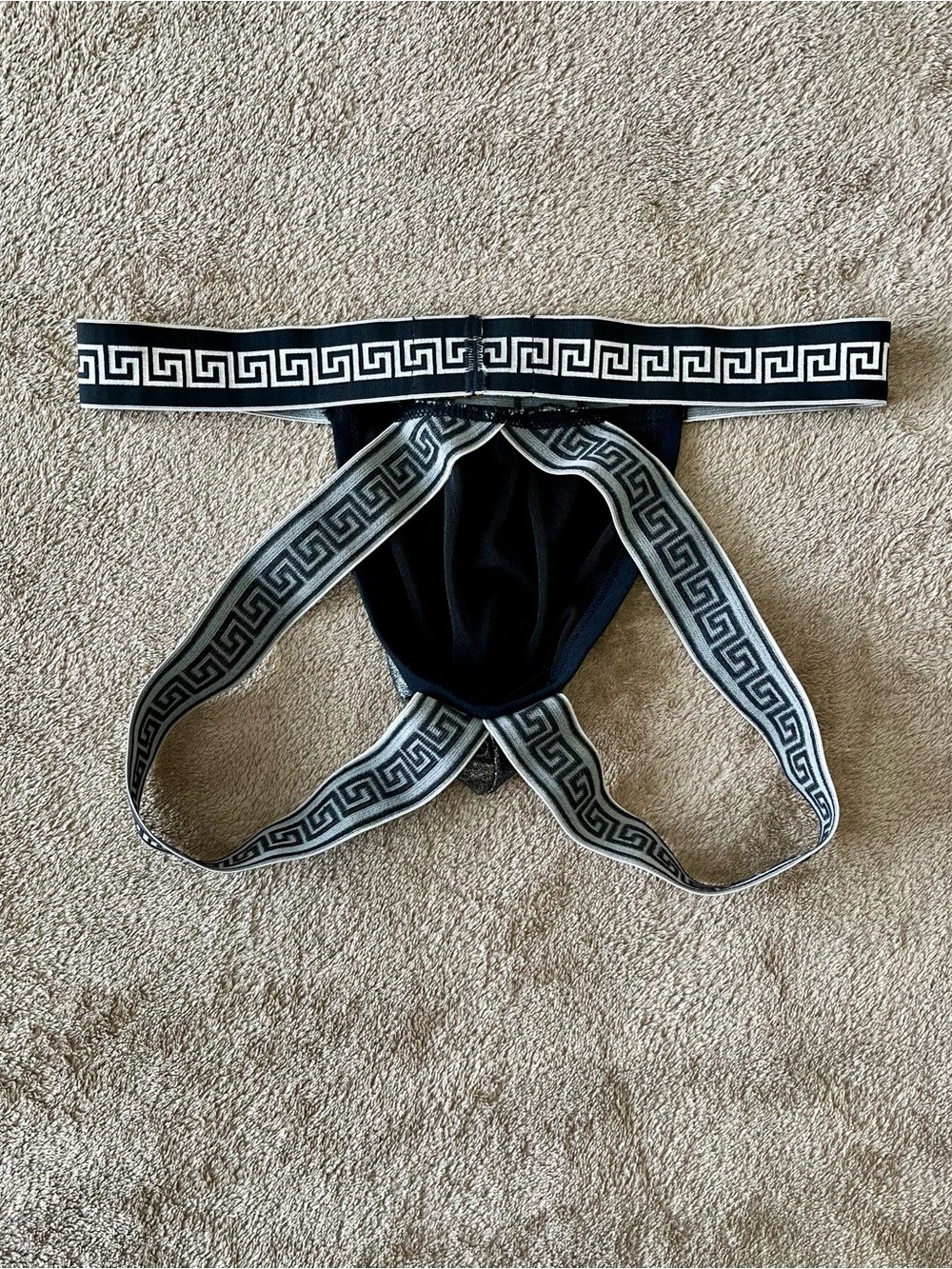 Andrew Christian Black and Solver Shiny Jockstrap with Massive Waistband - Picture 2 of 4